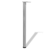 Vidaxl tafelpoten in hoogte verstelbaar geborsteld nikkel 870 mm 4 st