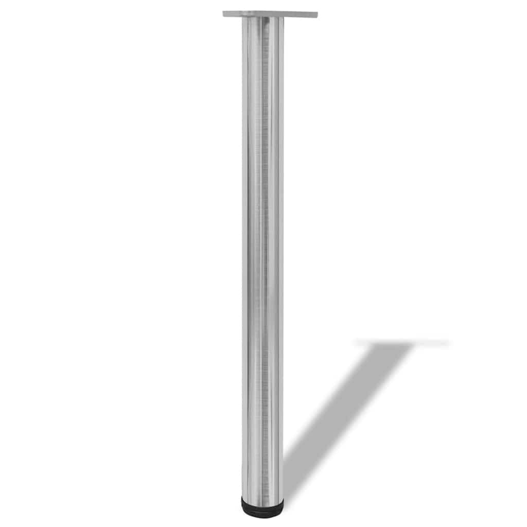 Vidaxl tafelpoten in hoogte verstelbaar geborsteld nikkel 710 mm 4 st