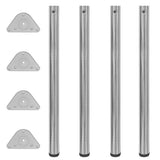 Vidaxl tafelpoten in hoogte verstelbaar geborsteld nikkel 870 mm 4 st