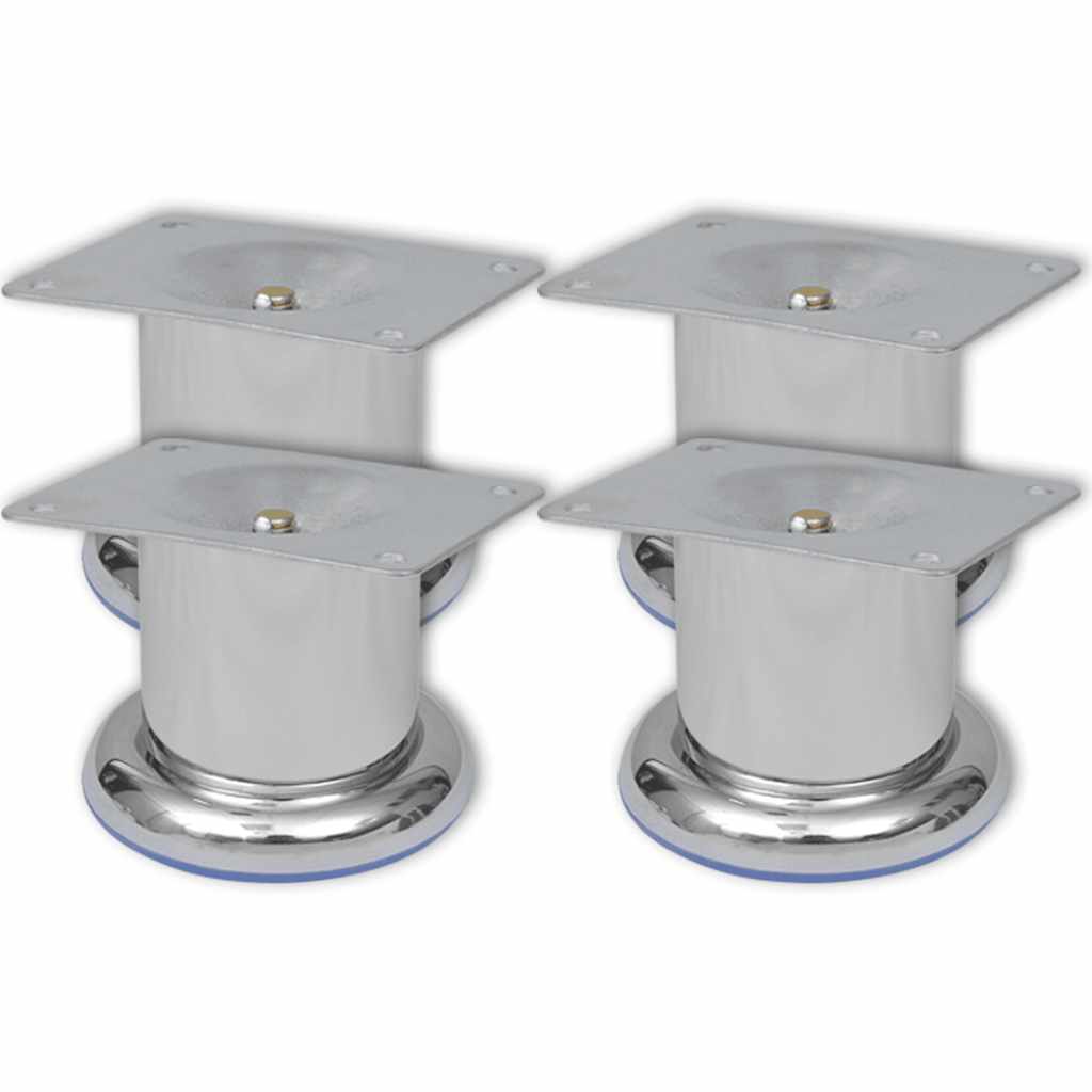 Vidaxl bankpoten rond chroom 60 mm 4 st