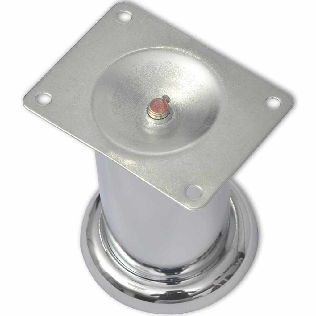 Vidaxl bankpoten rond chroom 60 mm 4 st
