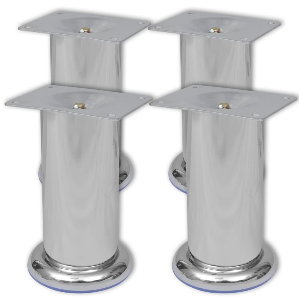 Vidaxl bankpoten rond chroom 120 mm 4 st