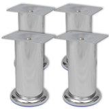 Vidaxl bankpoten rond chroom 120 mm 4 st
