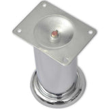 Vidaxl bankpoten rond chroom 120 mm 4 st