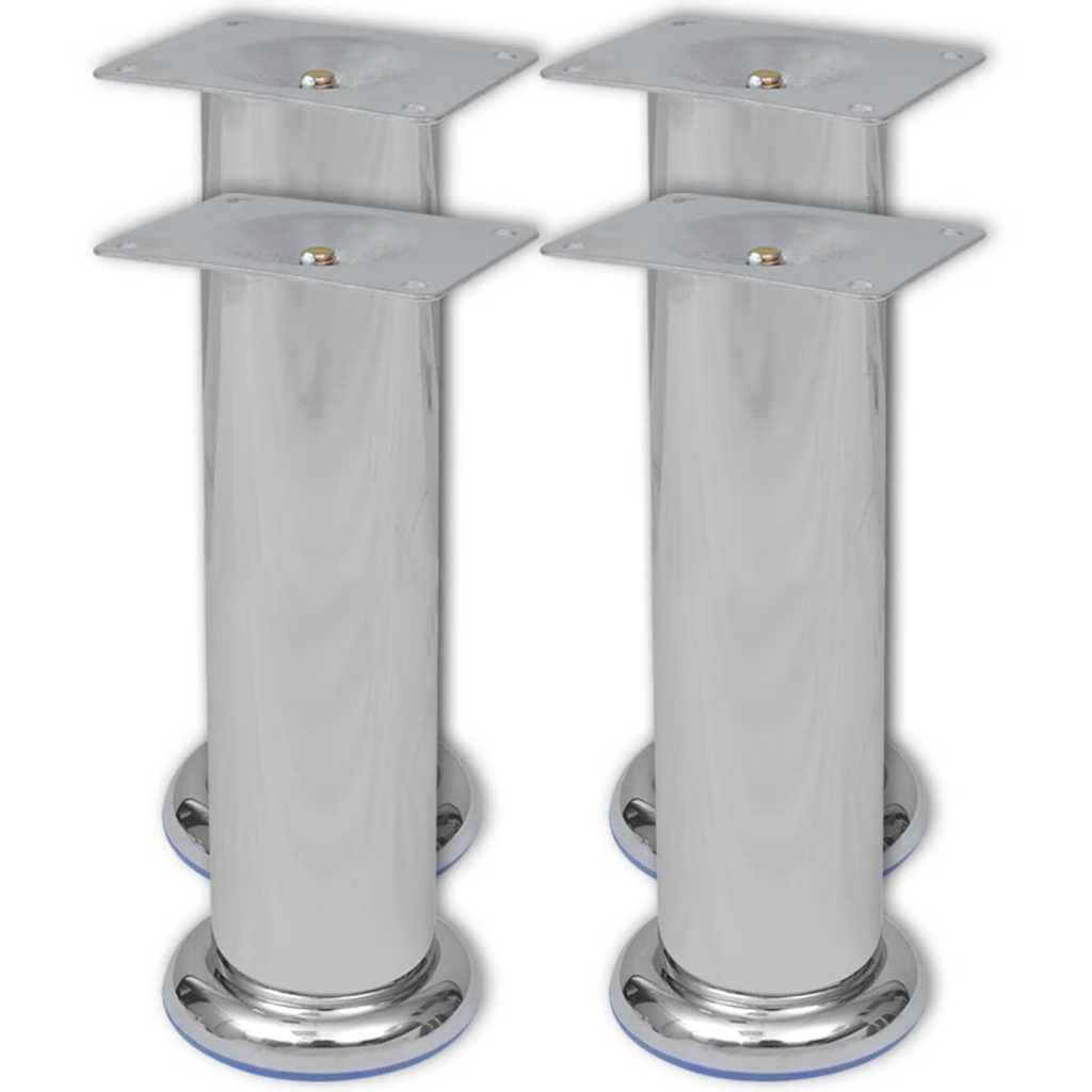 Vidaxl bankpoten rond chroom 180 mm 4 st