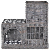 Vidaxl cat bed house Castle with cushion willows