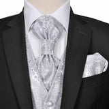 Vidaxl mannen trouwvest set zilver 56 polyester