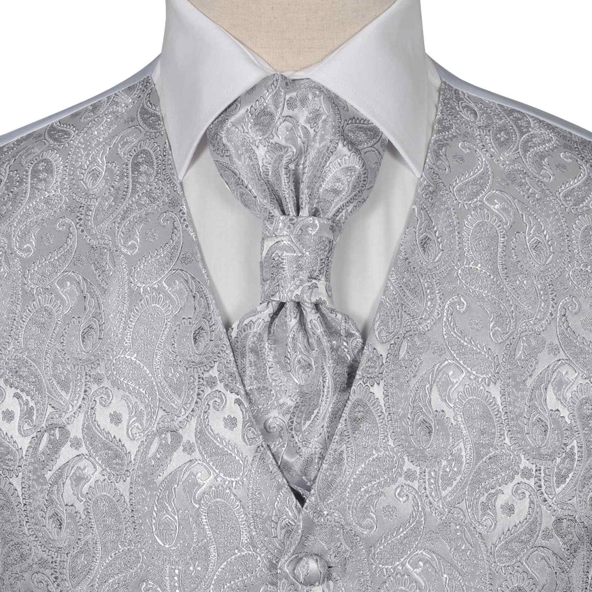 Vidaxl mannen trouwvest set zilver 56 polyester