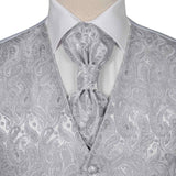 Vidaxl mannen trouwvest set zilver 56 polyester