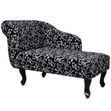 Vidaxl chaise longue stof zwart en wit