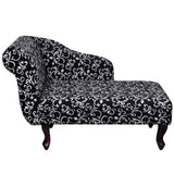 Vidaxl chaise longue stof zwart en wit