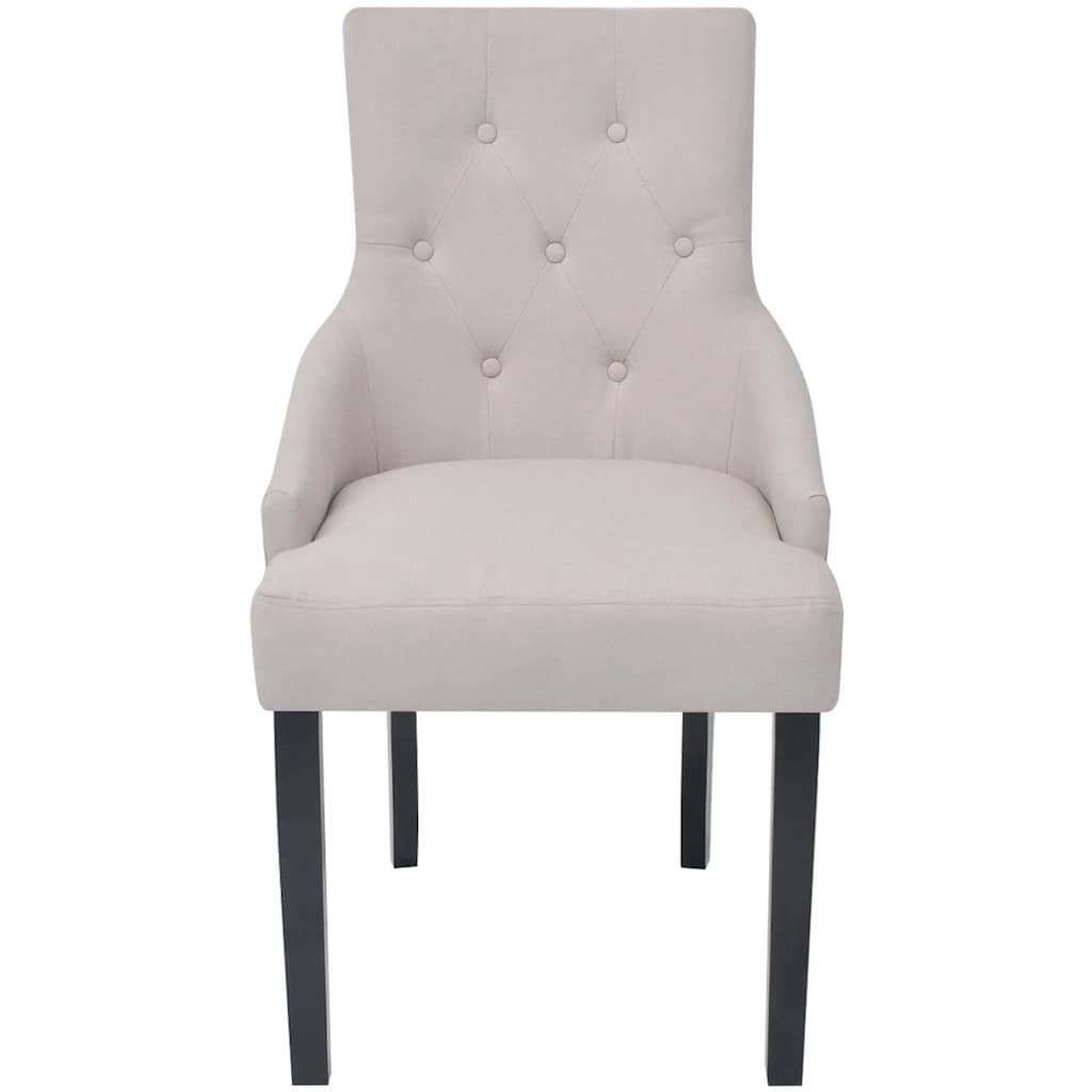 Vidaxl eetkamerstoelen 2 st stof crèmegrijs