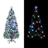 Vidaxl voorverlichte kerstboom met standaard en led 180 cm glasvezel