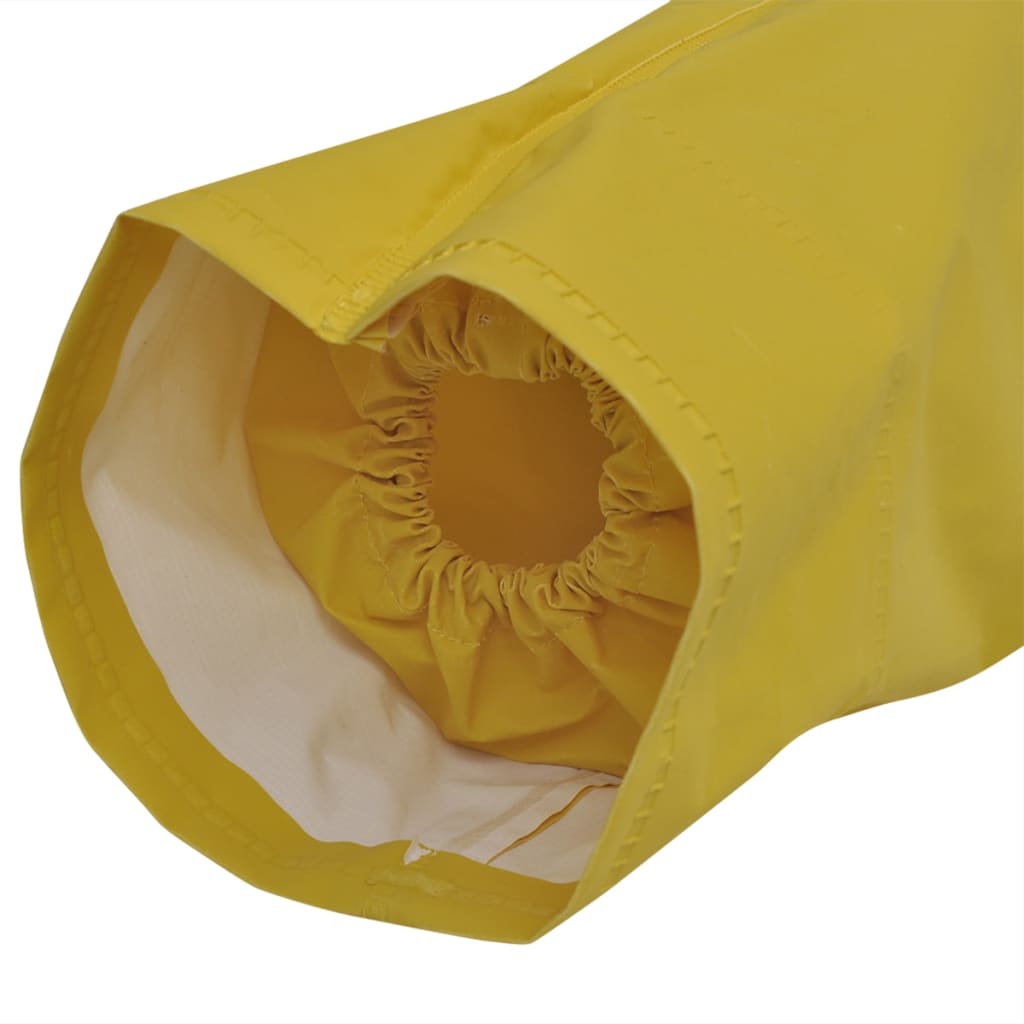 Vidaxl lange regenjas waterbestendig zeer stevig met capuchon geel xl