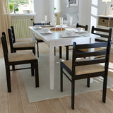 Vidaxl eetkamerstoelen 6 st massief hout en fluweel bruin