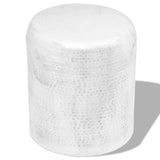 Vidaxl krukje bijzettafeltje gehamerd aluminium zilverkleurig