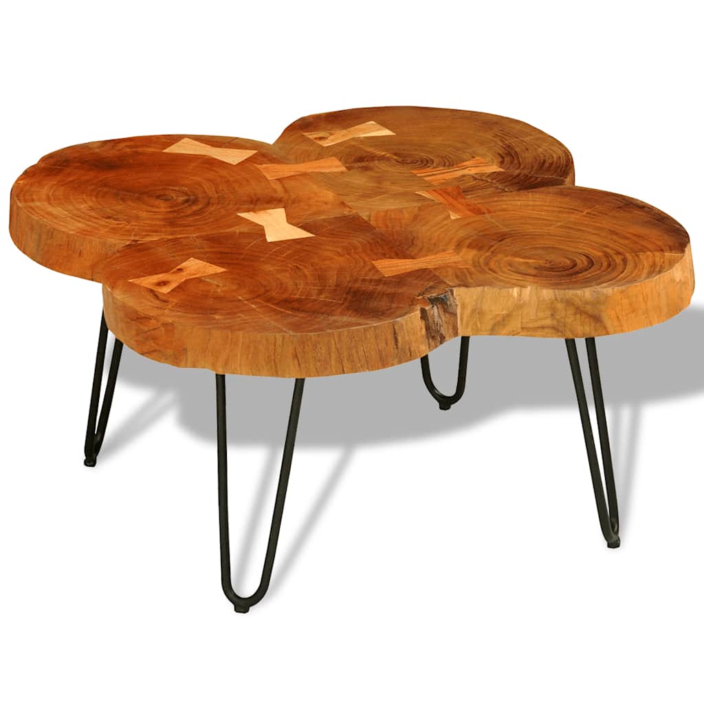 Vidaxl salontafel 4 boomstammen 35 cm massief acaciahout