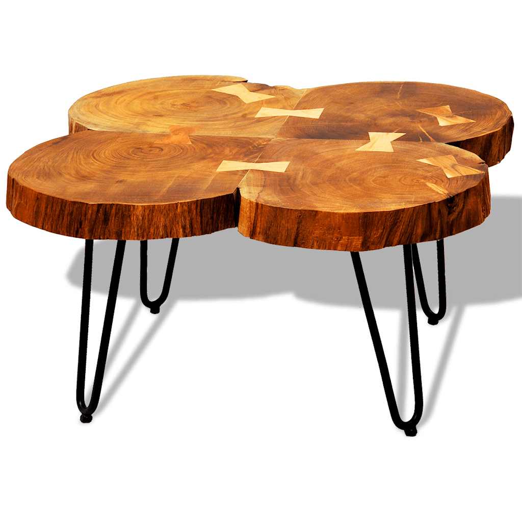 Vidaxl salontafel 4 boomstammen 35 cm massief acaciahout