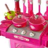 Vidaxl Children's Play Kitchen with Lights lydeffekter rosa