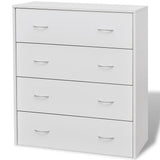 Vidaxl dressoir met 4 lades 60x30,5x71 cm wit