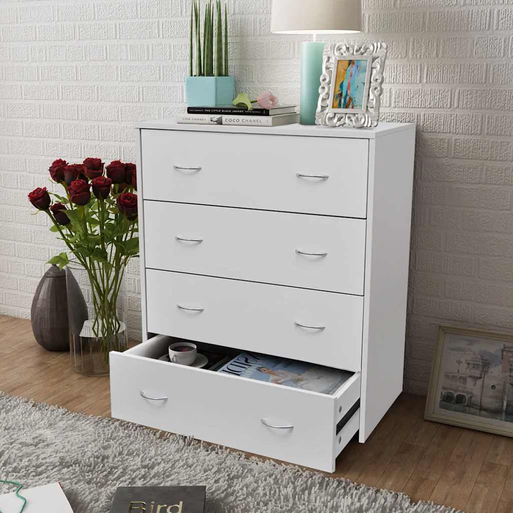 Vidaxl dressoir met 4 lades 60x30,5x71 cm wit