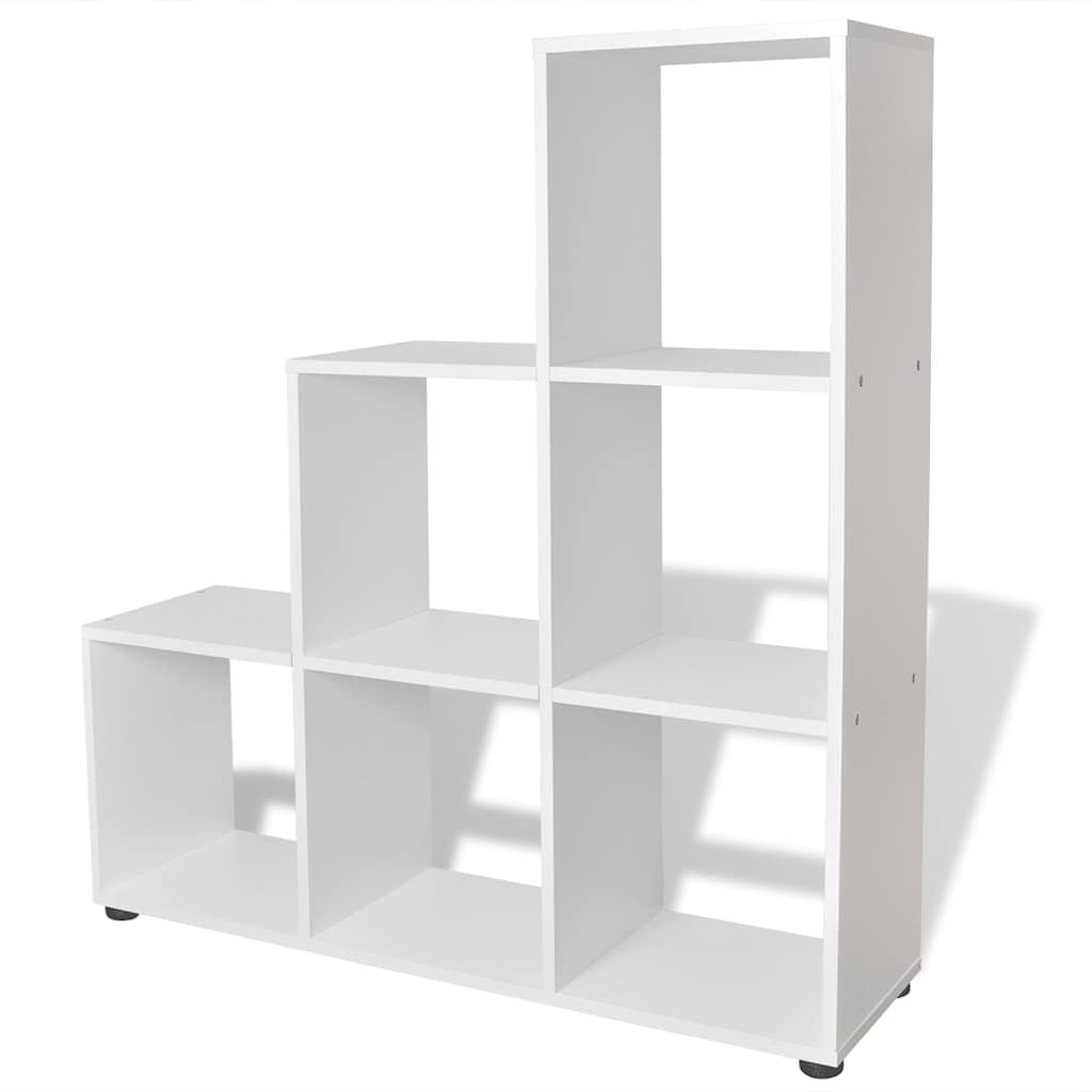 Vidaxl boekenkast presentatiemeubel trapvormig 107 cm wit