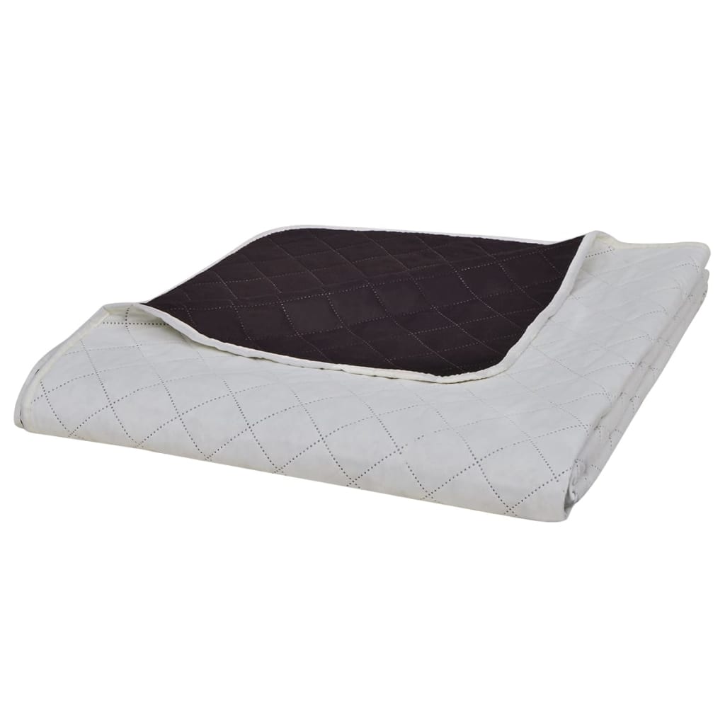 Vidaxl Bedspread Quested podwójnie 230x260 cm beżowy brąz