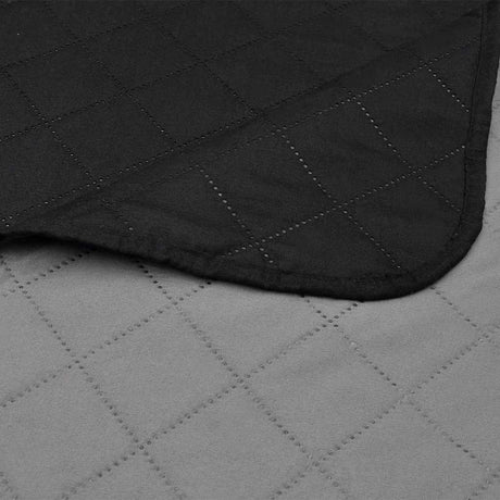 Vidaxl bedsprei gewatteerd dubbelzijdig 170x210 cm zwart grijs