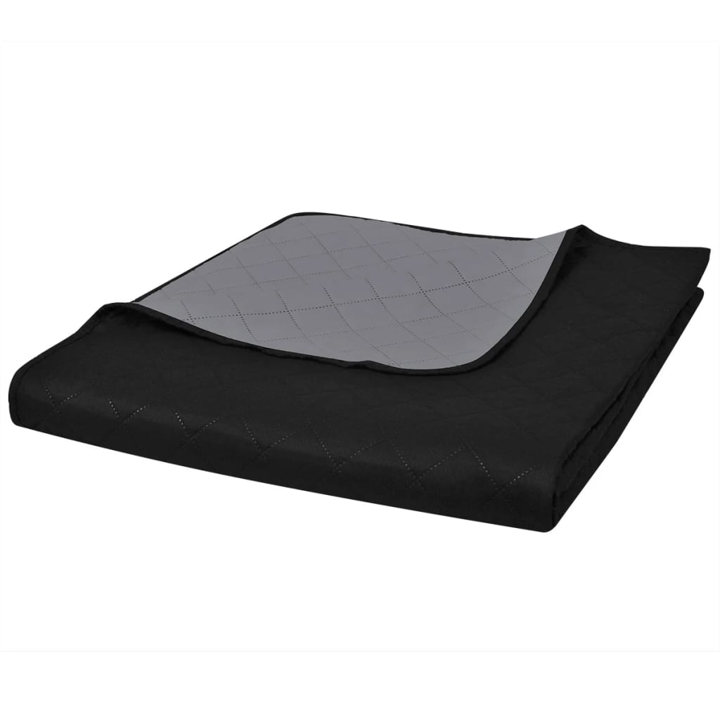 Vidaxl lit matelassé à double taille 230x260 cm gris noir