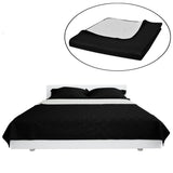 Vidaxl Bedsprey Quilted Double -Sided 170x210 cm Black White