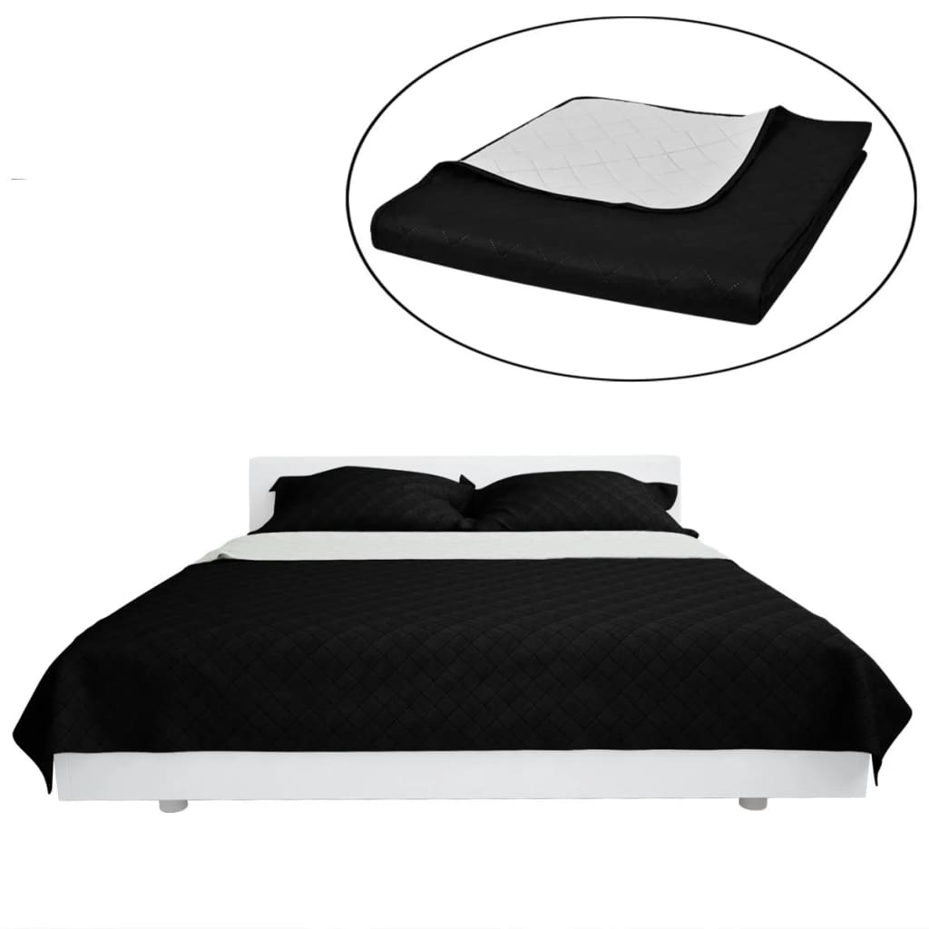 Vidaxl Bedsprey matelassé à double face 220x240 cm blanc noir