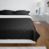 VidaXL Bedsprey Quilted double -sided 230x260 cm Black White