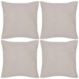 Vidaxl Cushion copre cotone 40 x 40 cm beige 4 pezzi