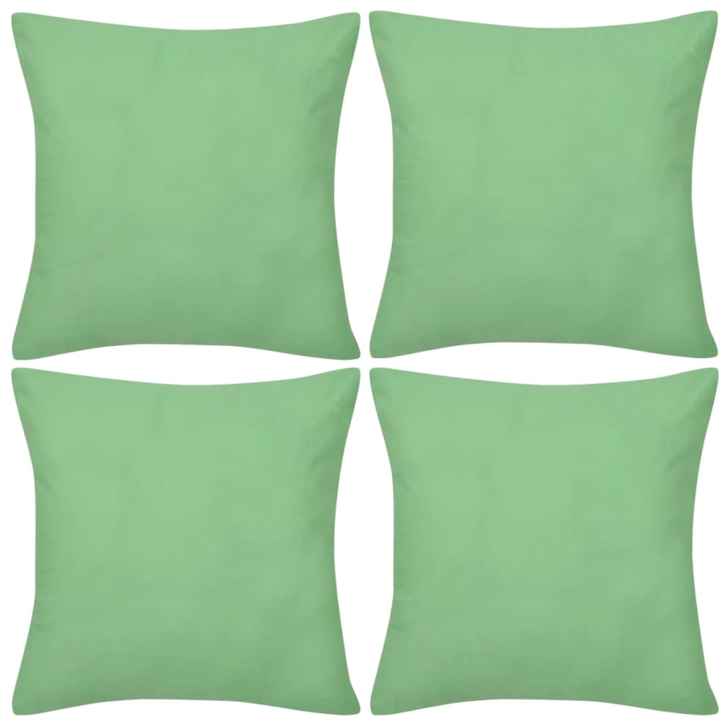 Vidaxl pude dækker bomuld 40 x 40 cm Apple Green 4 stykker