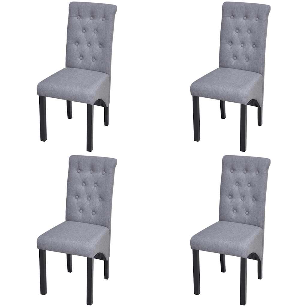 Vidaxl eetkamerstoelen 4 st stof lichtgrijs