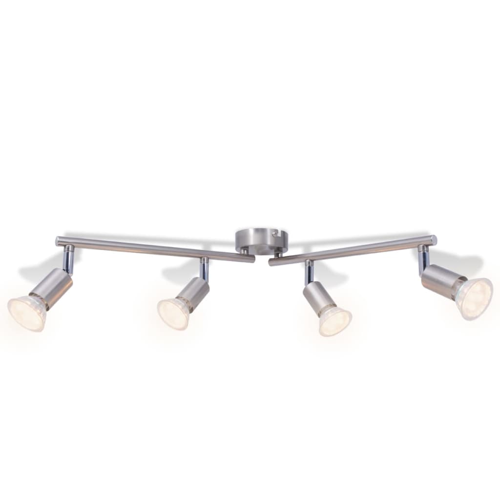 Vidaxl Deckenlampe mit 4 LED -Scheinwerfern Satin Nickel