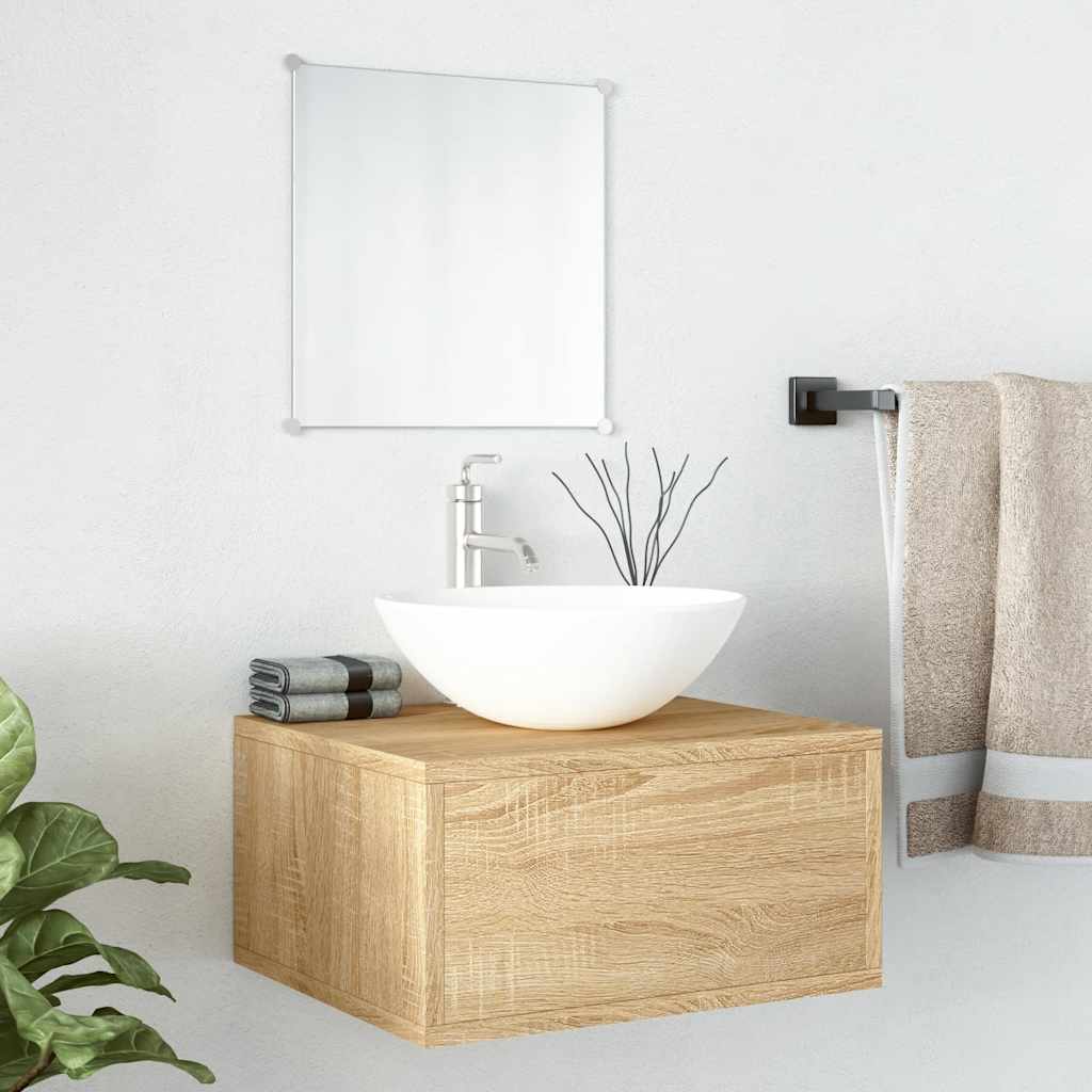 Vidaxl 2-delige badkamermeubelset bewerkt hout eikenkleurig