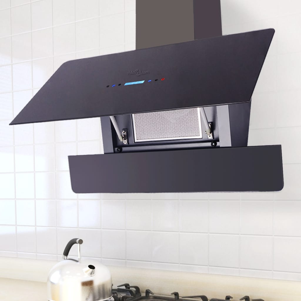 Vidaxl Extractor Hood z zaslonom na dotik 900 mm črna