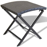 Vidaxl kruk inklapbaar poly rattan zwart
