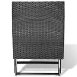 Vidaxl kruk inklapbaar poly rattan zwart