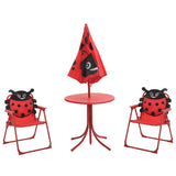 Vidaxl 3-delige bistroset voor kinderen met parasol rood