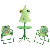 Vidaxl 3-delige bistroset voor kinderen met parasol groen