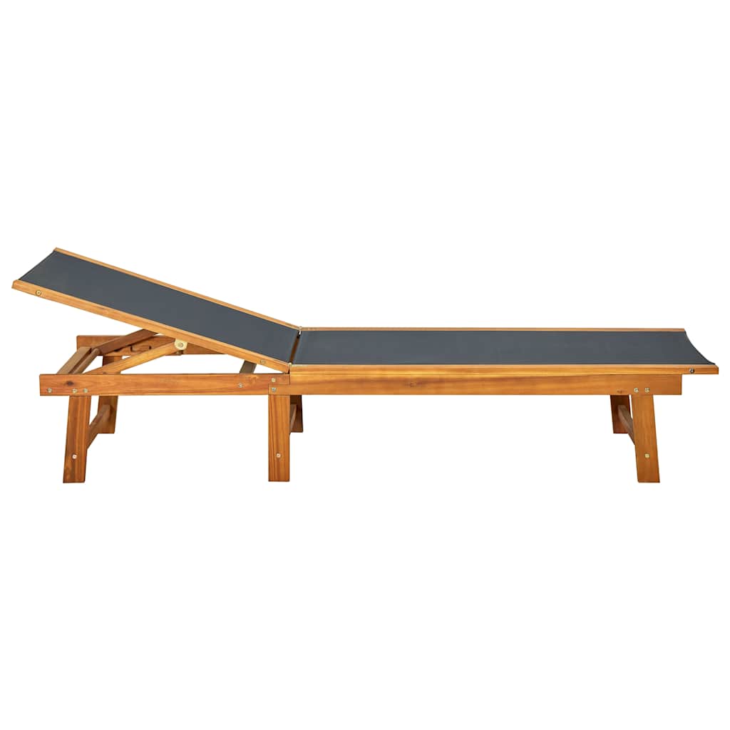 Vidaxl ligbed met tafel massief acaciahout en textileen