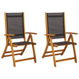 Vidaxl tuinstoelen inklapbaar 2 st massief acaciahout en textileen