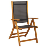 Vidaxl tuinstoelen inklapbaar 2 st massief acaciahout en textileen