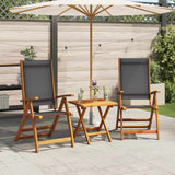 Vidaxl tuinstoelen inklapbaar 2 st massief acaciahout en textileen