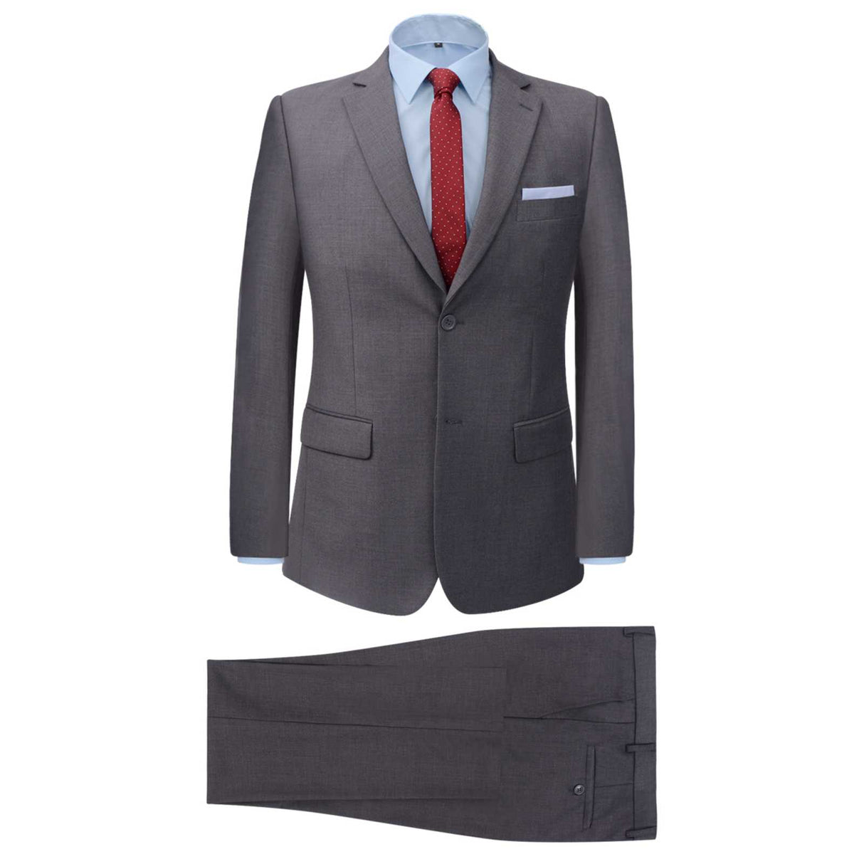 Vidaxl heren 2-delig pak grijs 50 polyester