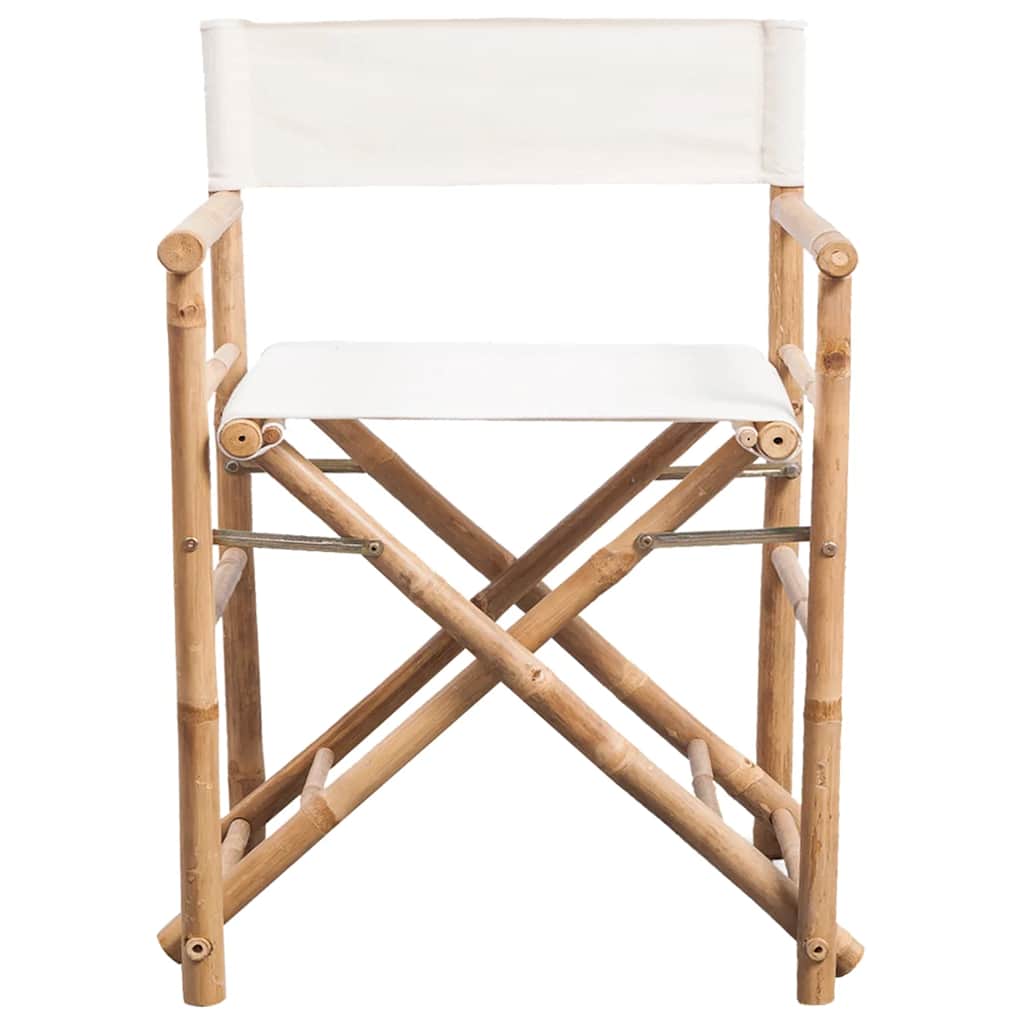 Vidaxl regisseursstoelen 2 st inklapbaar bamboe en canvas