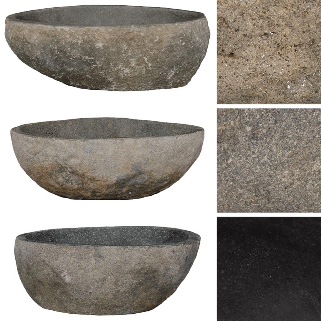 Vidaxl WashBasin Oval (29-38) x (24-31) CM River Stone