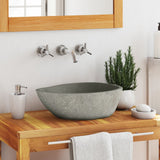 Vidaxl Washbasin Oval (37-46) X (29-36) CM River Stone